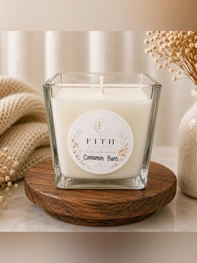 Cinnamon Buns 100% Organic Soy Artisan wax Candle 8 oz